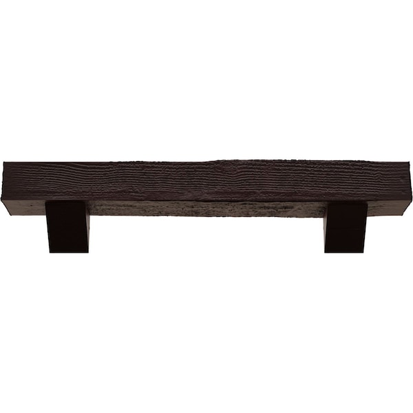 Kit W/ Breckinridge Corbels, Premium Cherry, 6H X10Dx60W Rough Sawn Faux Wood Fireplace ManteL